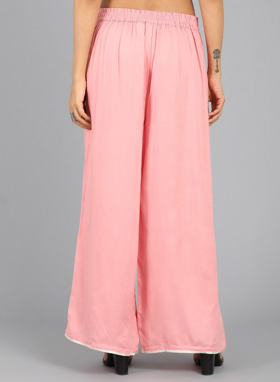 Pink Crinkled Pants - wforwoman