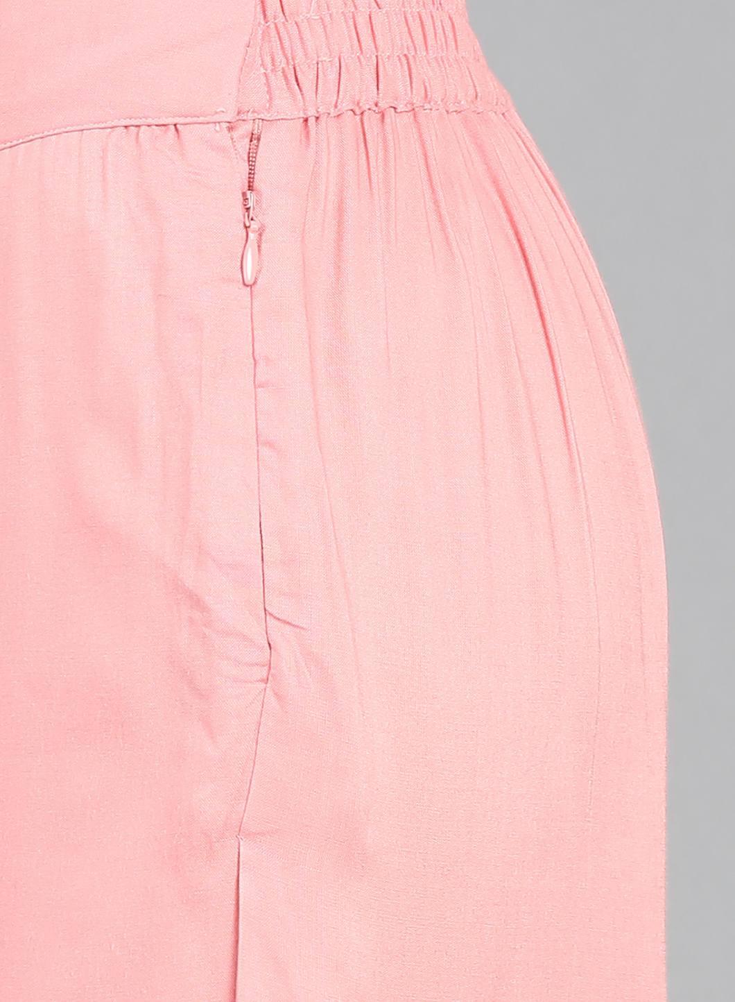 Pink Crinkled Pants - wforwoman