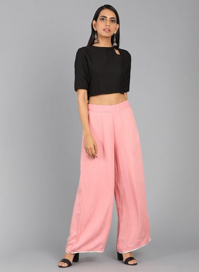 Pink Crinkled Pants - wforwoman