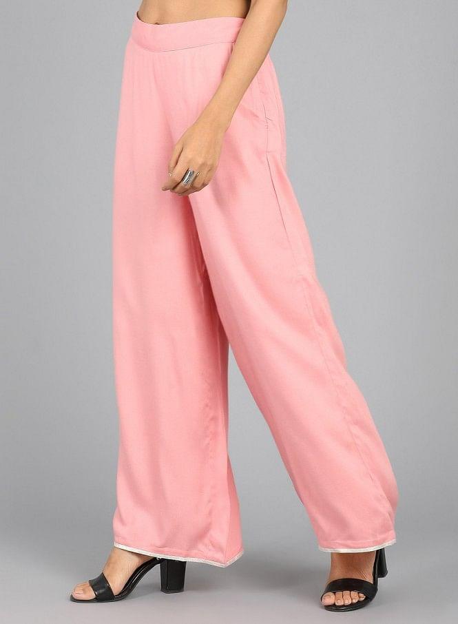 Pink Crinkled Pants - wforwoman