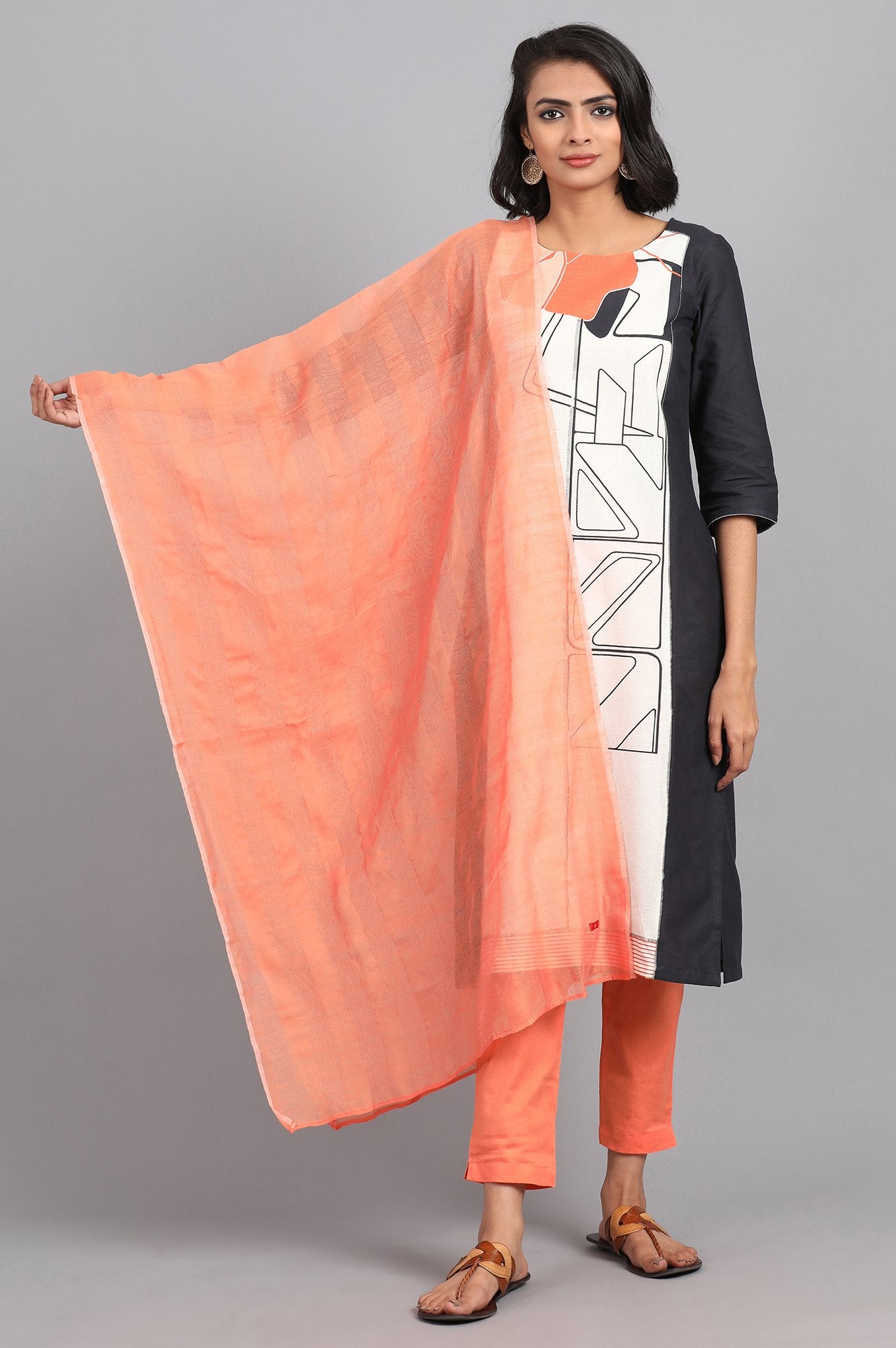 Orange Solid Dupatta