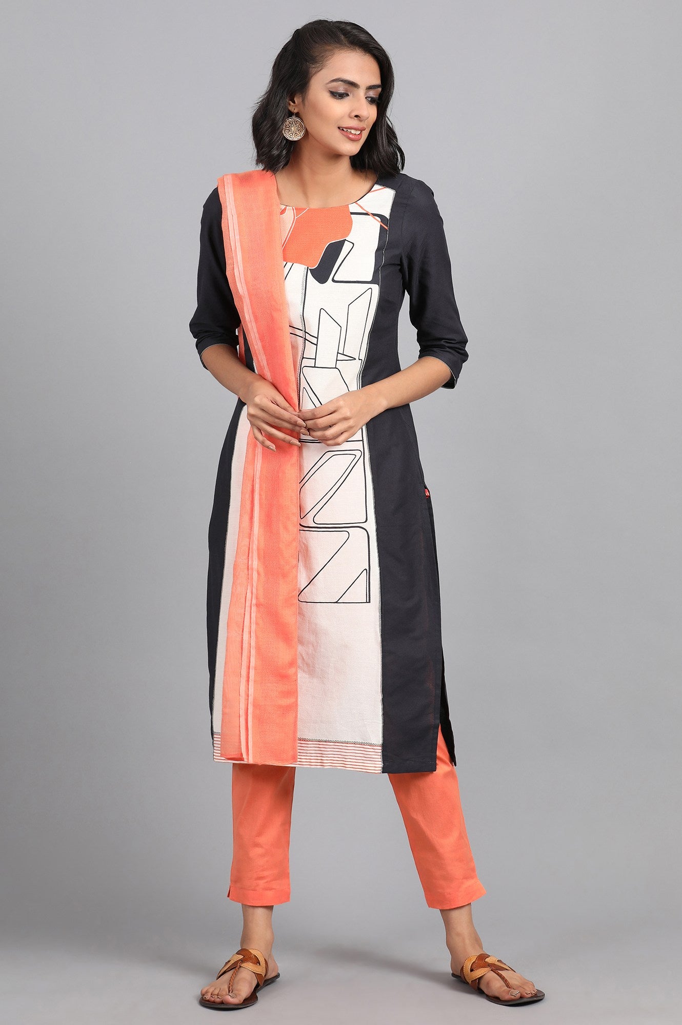 Orange Solid Dupatta