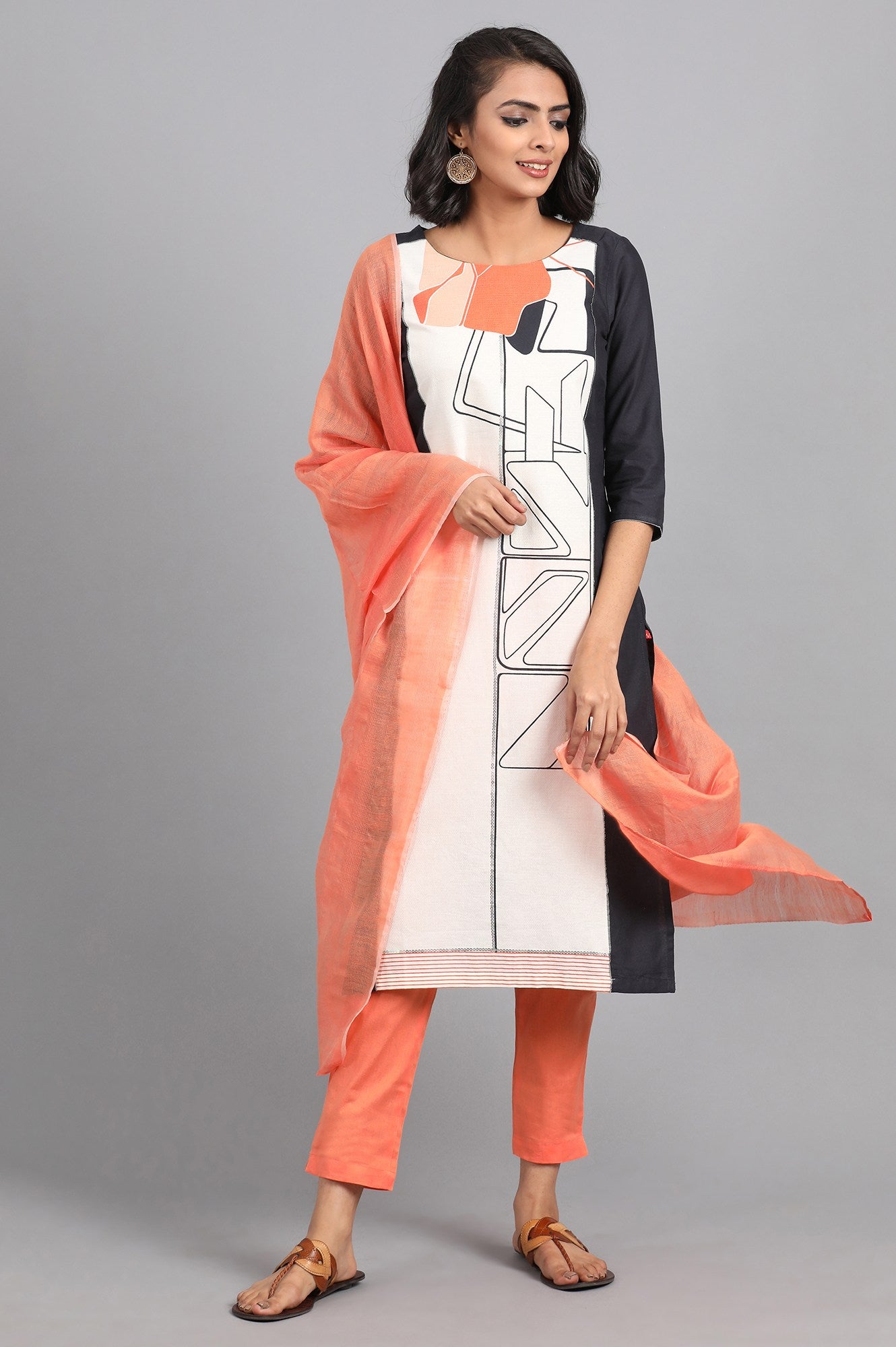 Orange Solid Dupatta