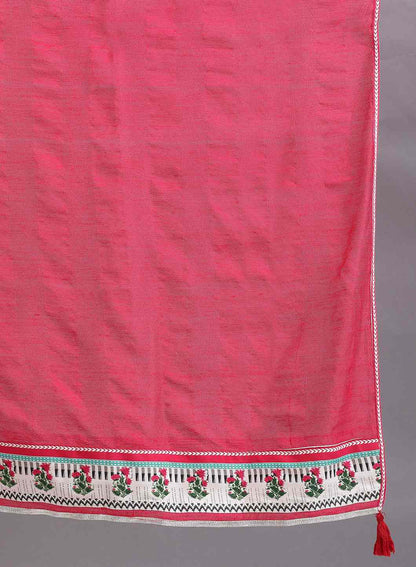 Pink Solid Dupatta