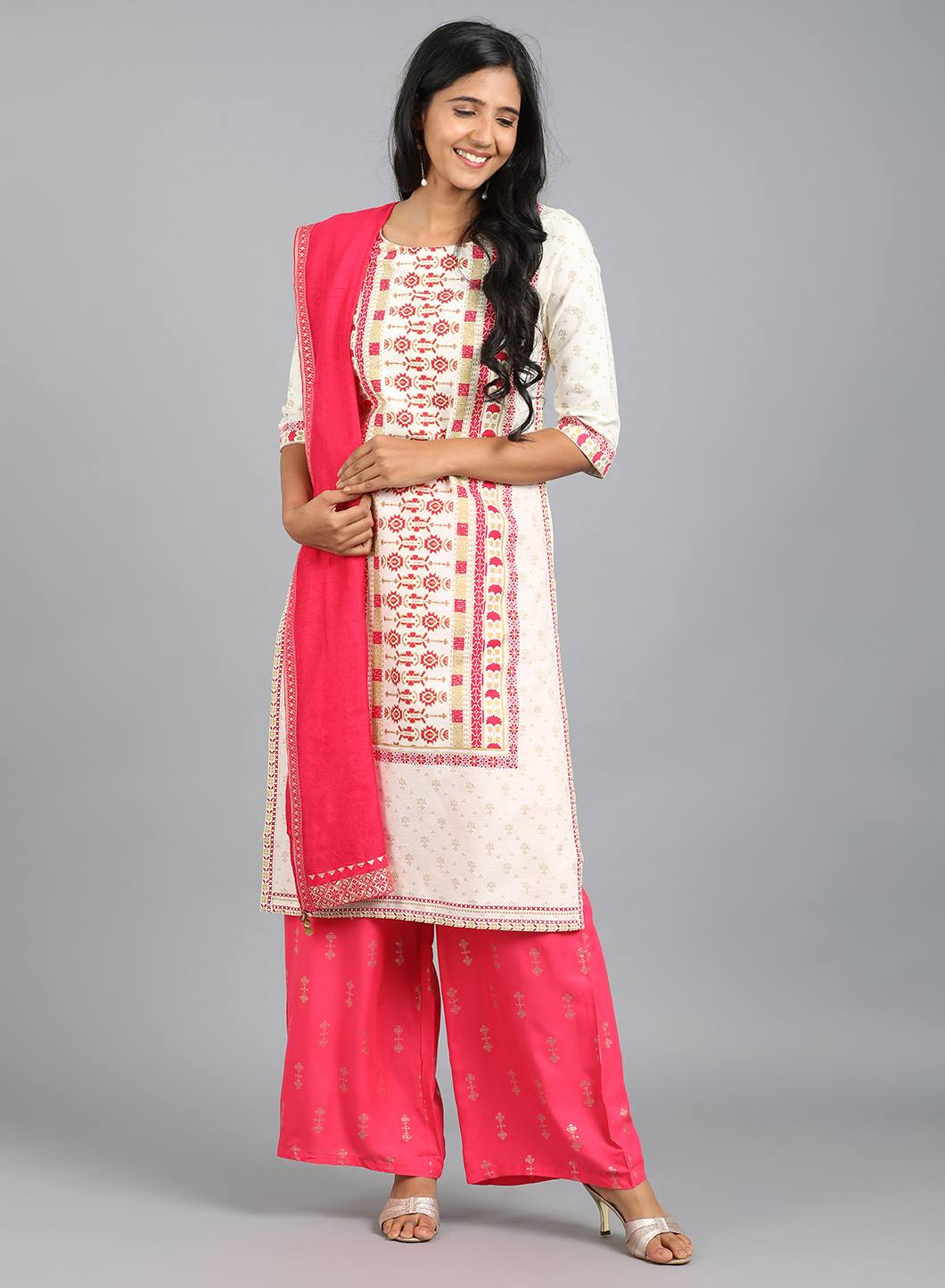 Pink Solid Dupatta