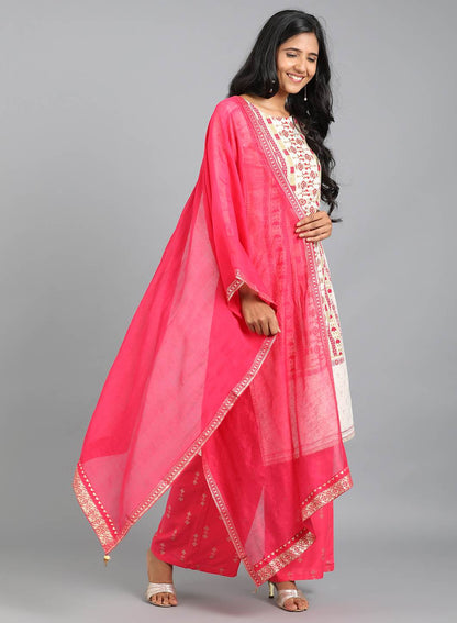 Pink Solid Dupatta