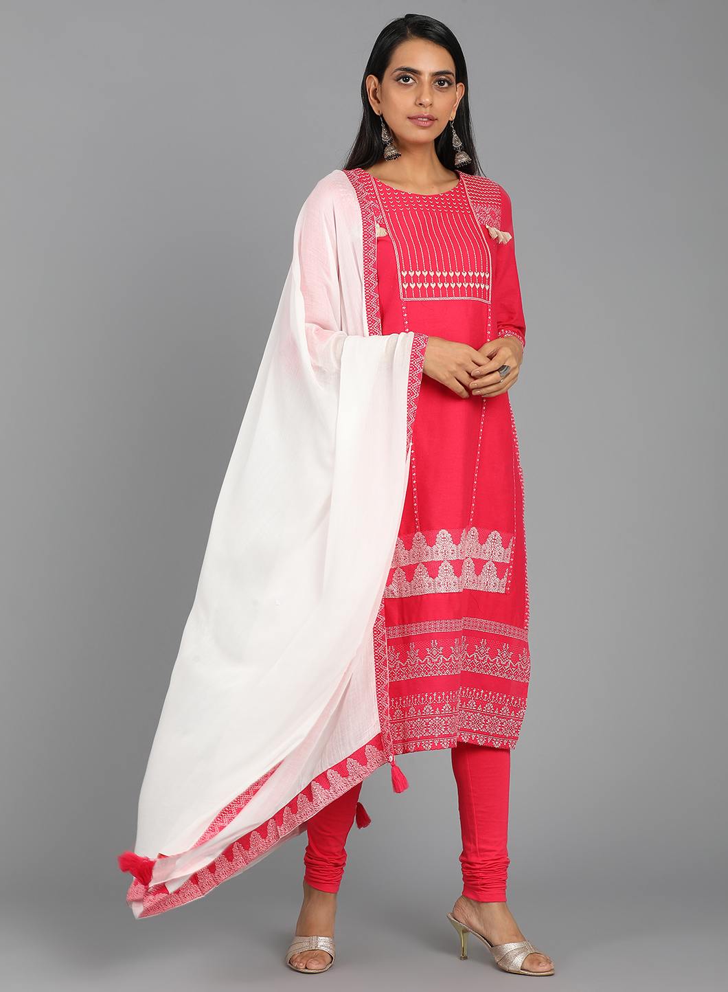 White Solid Dupatta