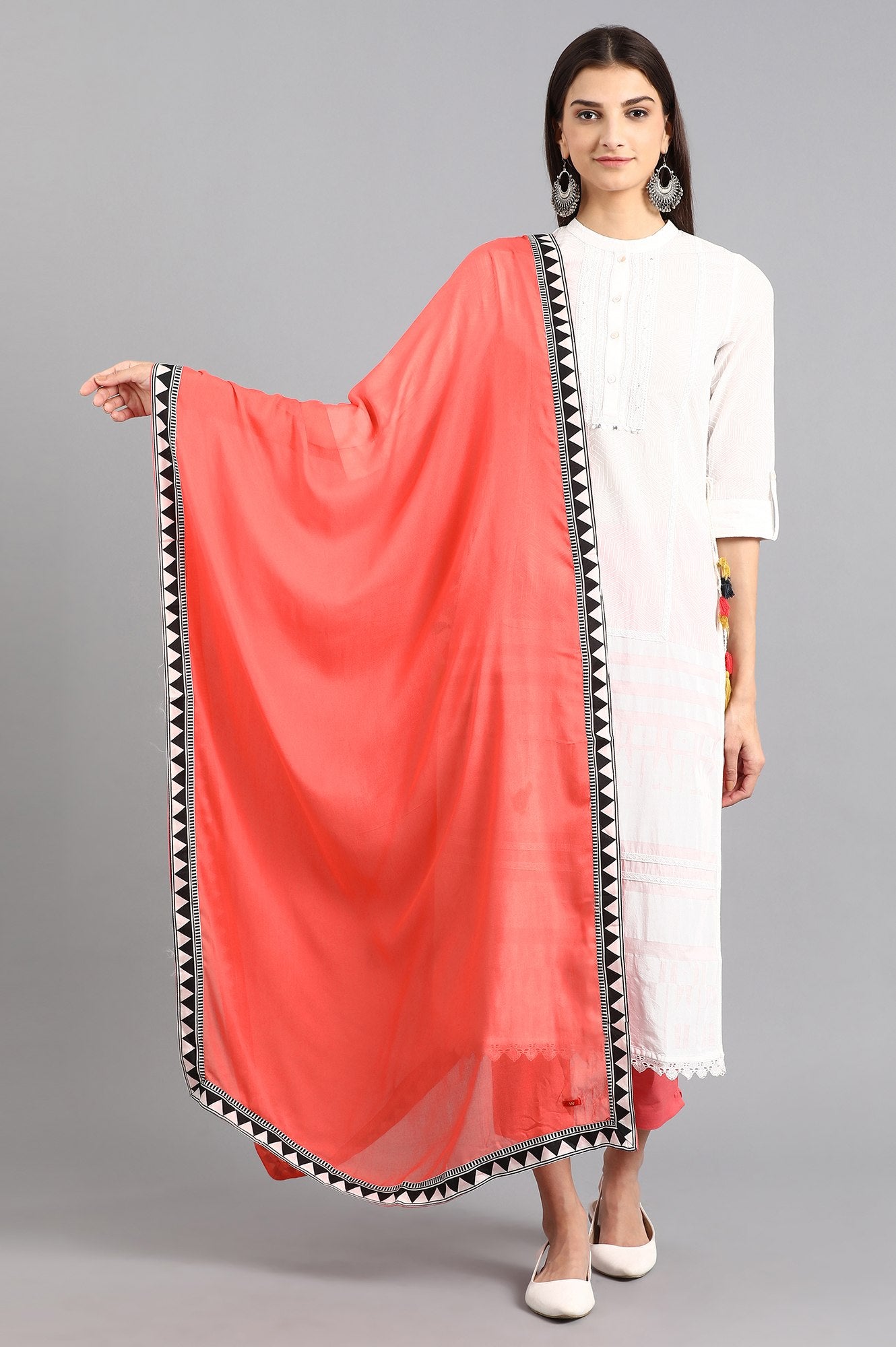 Red Solid Dupatta