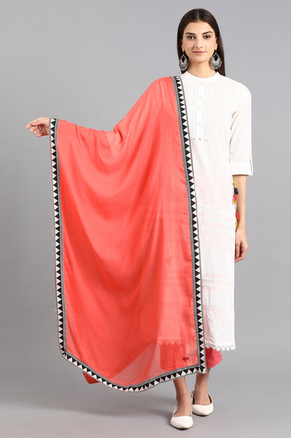 Red Solid Dupatta