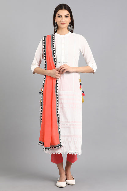 Red Solid Dupatta