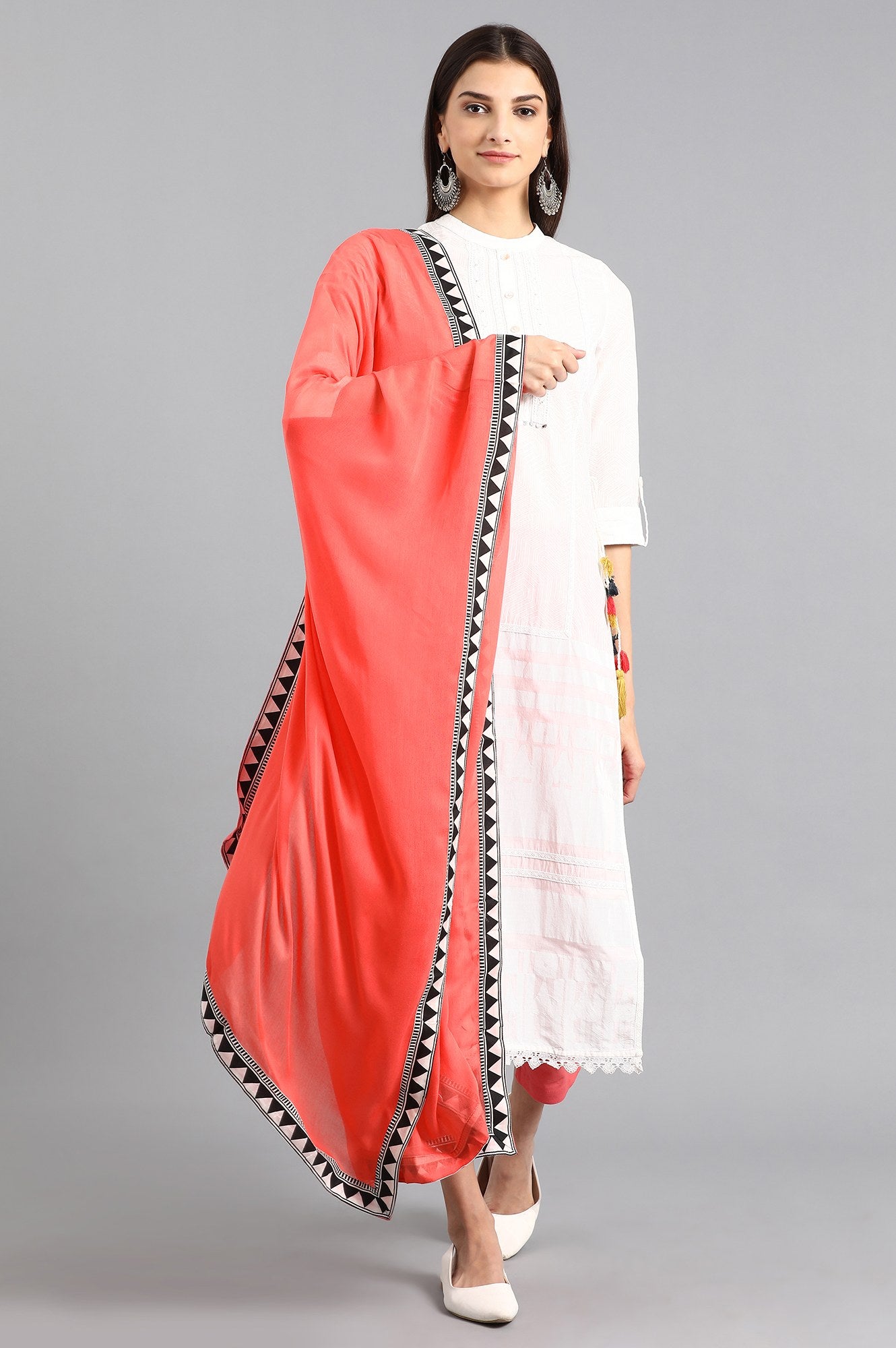 Red Solid Dupatta