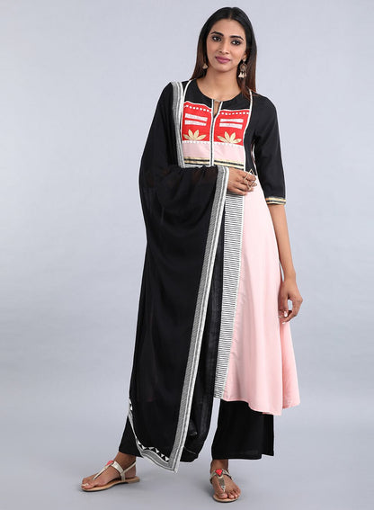 Black Solid Dupatta