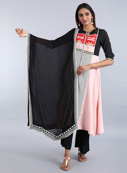 Black Solid Dupatta