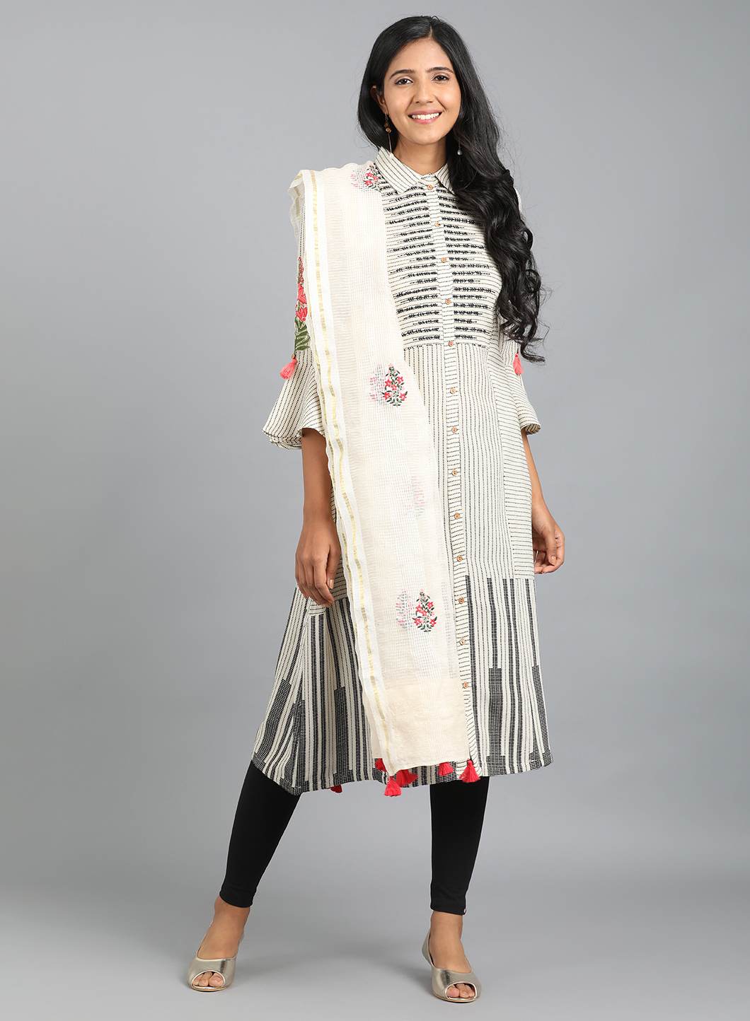 White Embroidered Dupatta