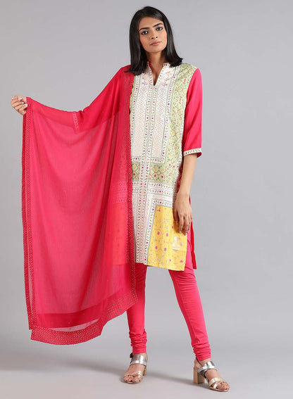 Pink Solid Dupatta