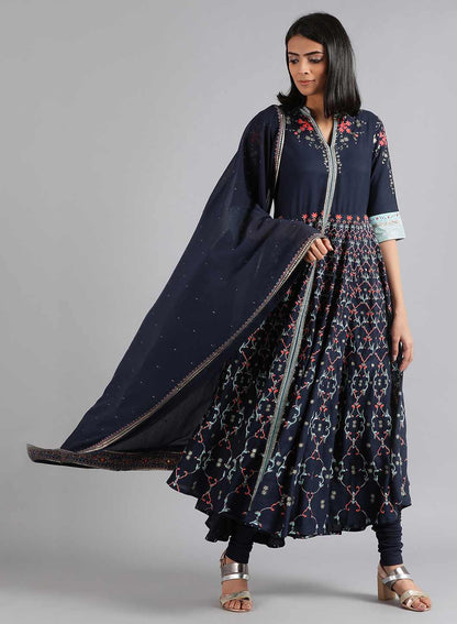 Blue Solid Dupatta