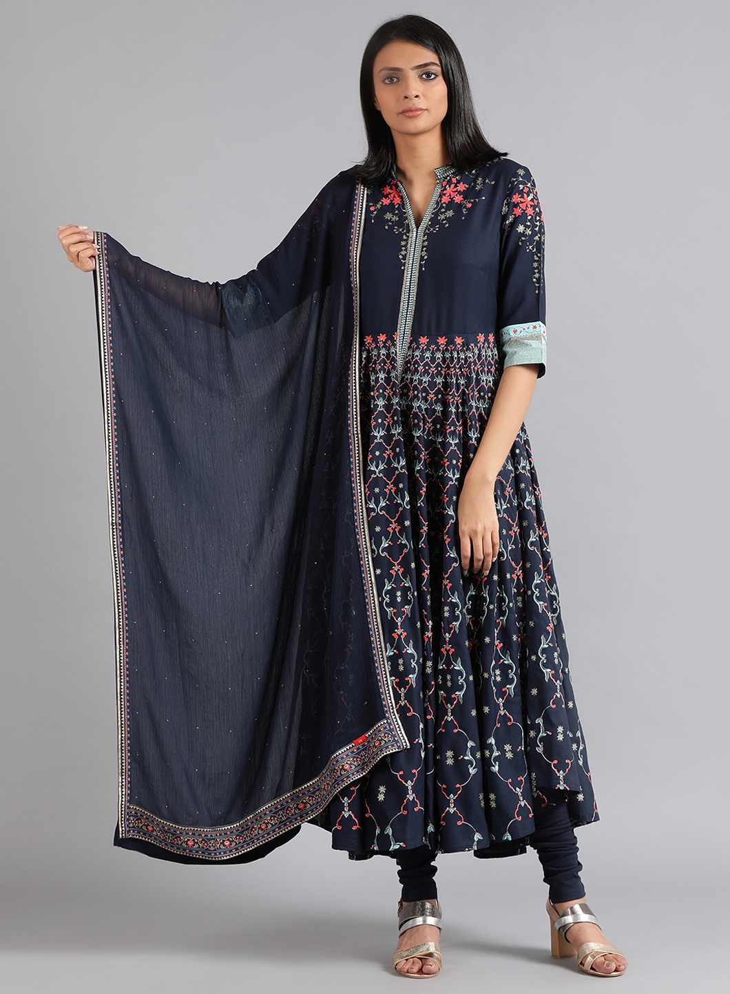 Blue Solid Dupatta