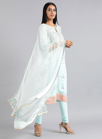 Blue Solid Dupatta