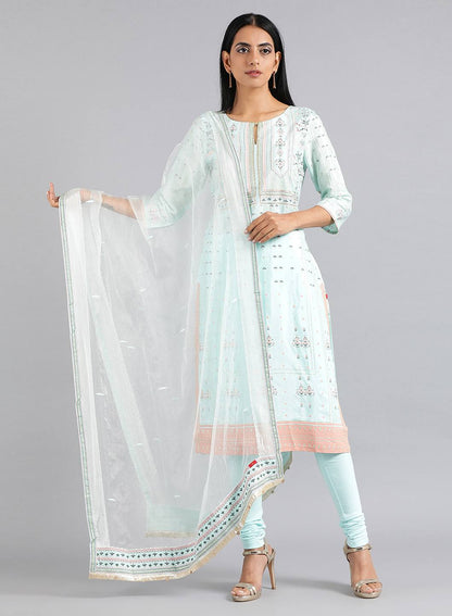 Blue Solid Dupatta