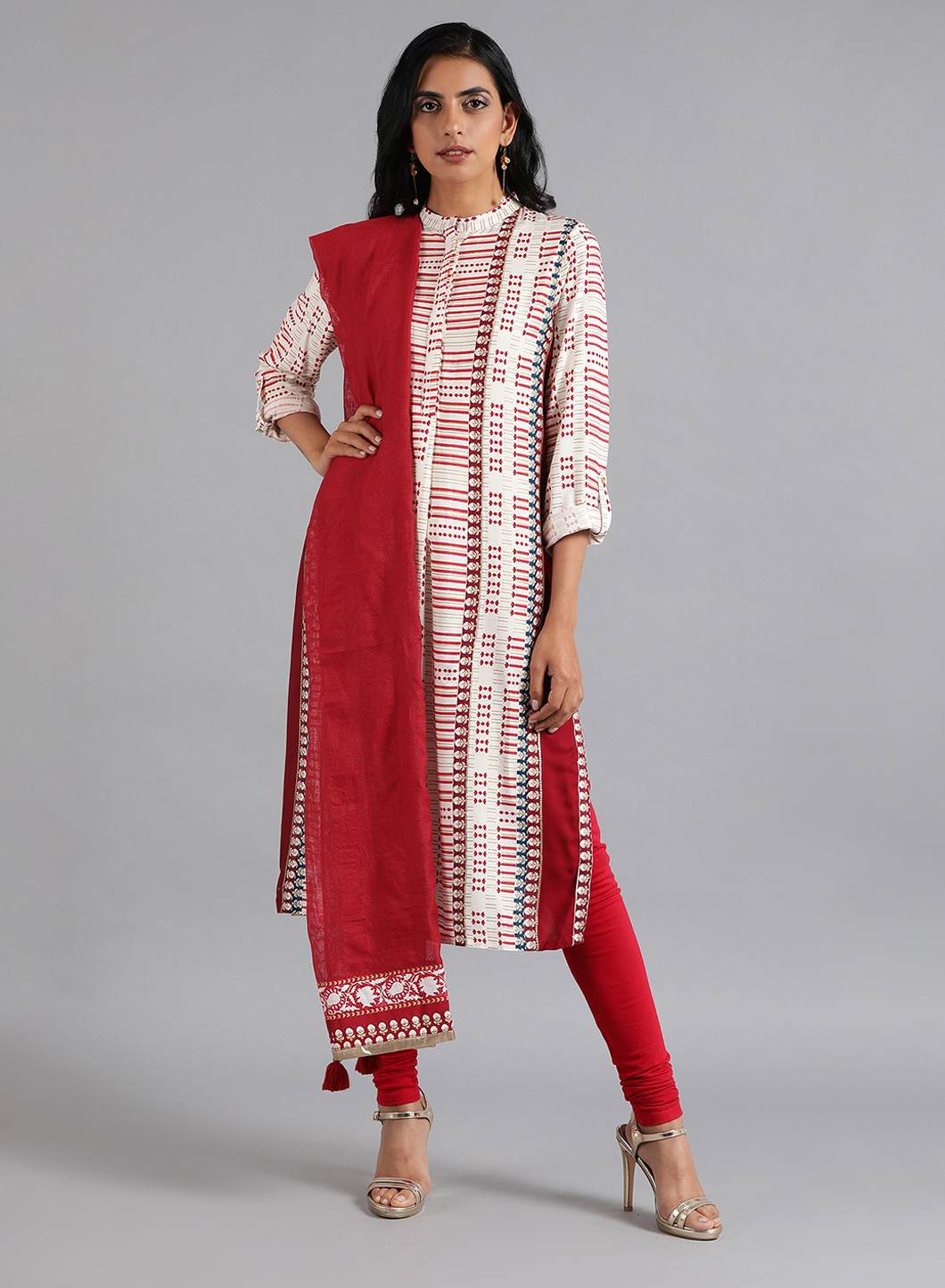 Red Solid Dupatta