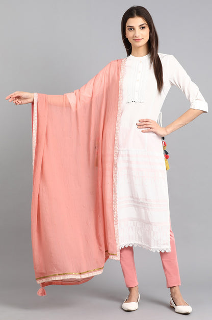 Pink Solid Dupatta