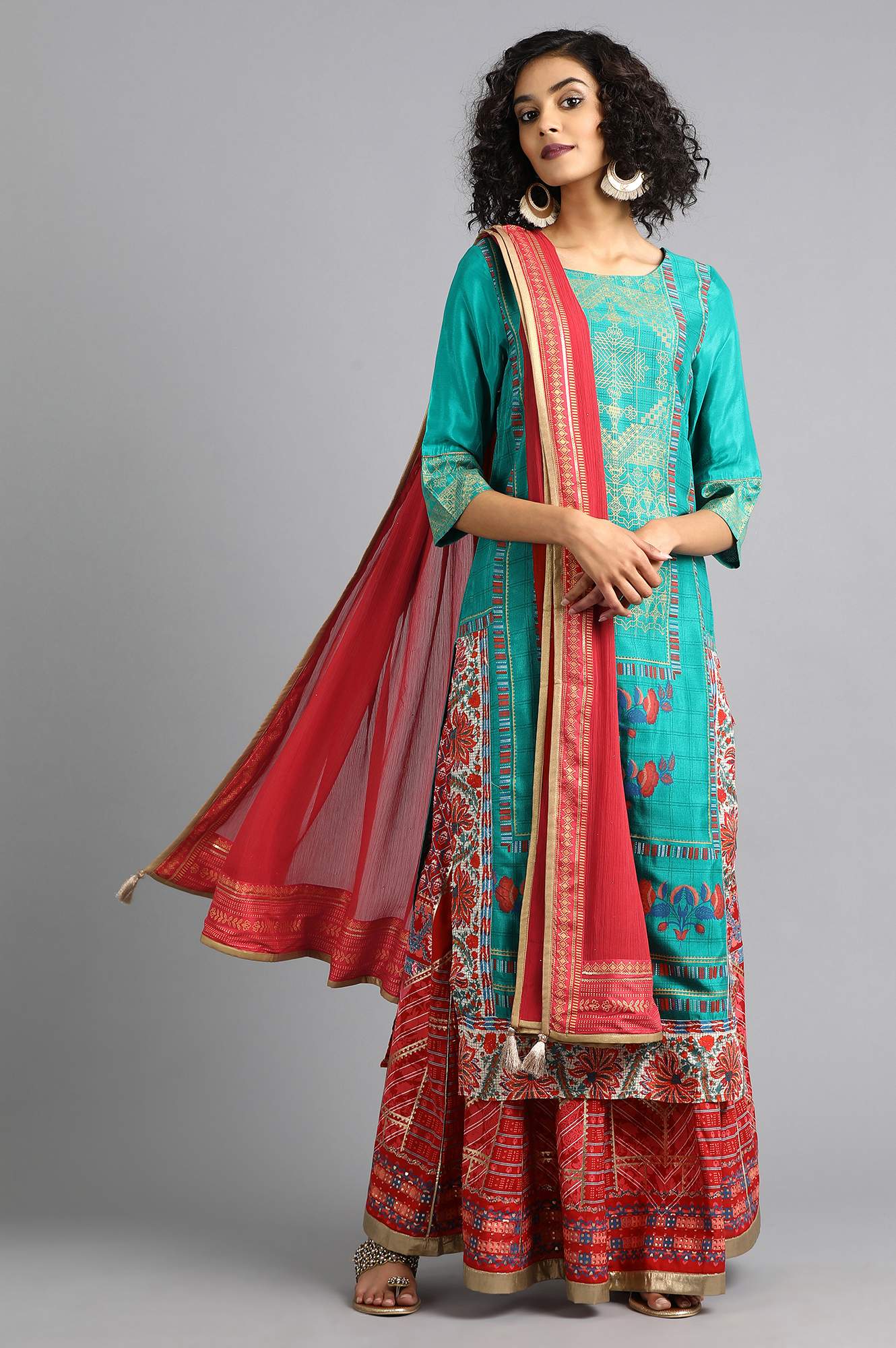 Red Solid Dupatta