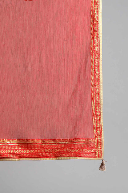 Red Solid Dupatta