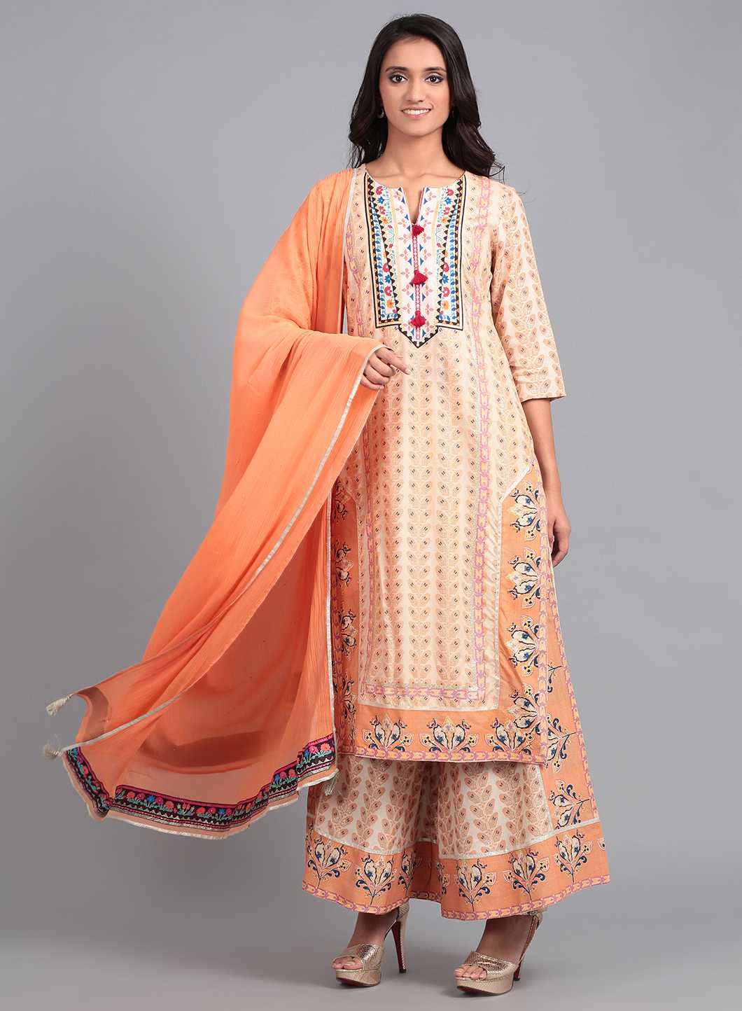 Orange Solid Dupatta