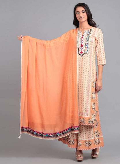 Orange Solid Dupatta