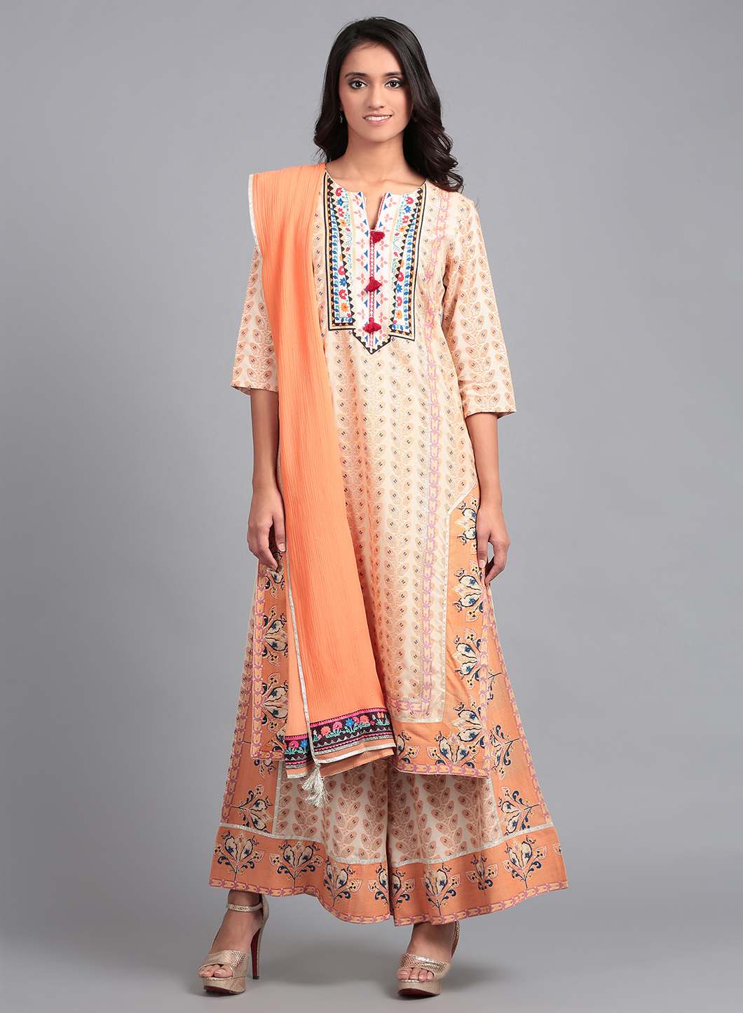 Orange Solid Dupatta