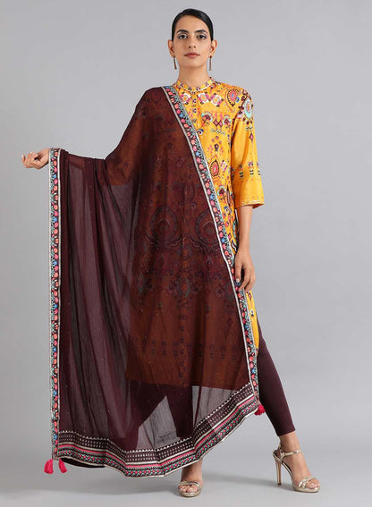 Wine Solid Dupatta