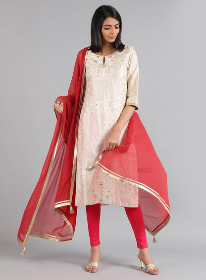 Red Solid Dupatta