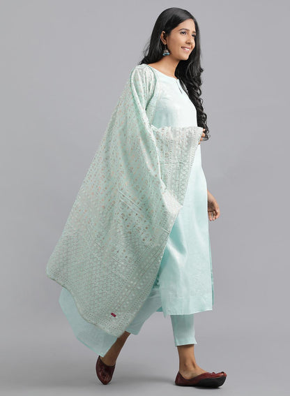 Blue Solid Dupatta