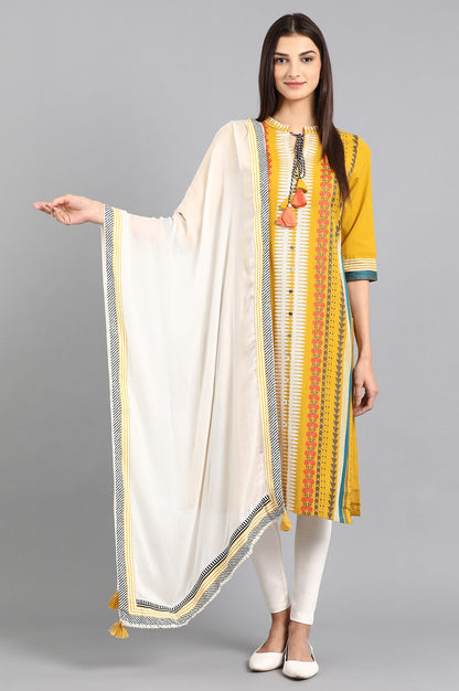 White Solid Dupatta