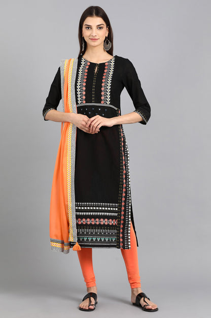 Orange Solid Dupatta