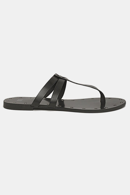 W Black Solid Flat Almond Toe - wforwoman