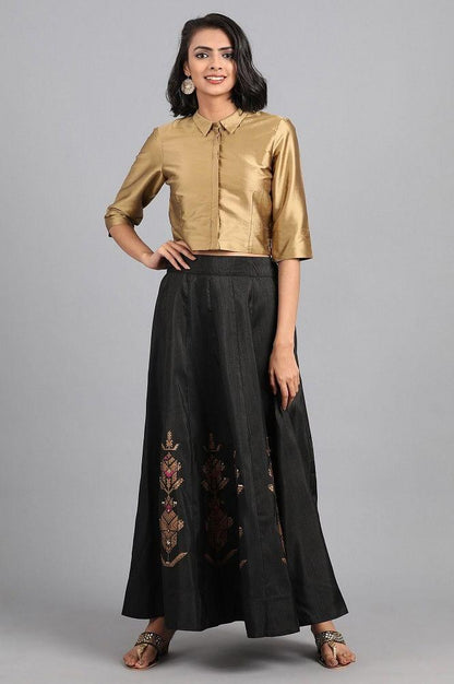 Gold &amp; Black kurta Set - wforwoman