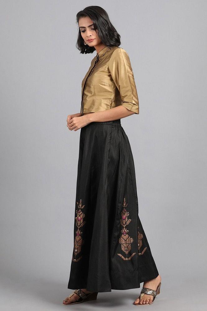 Gold &amp; Black kurta Set - wforwoman