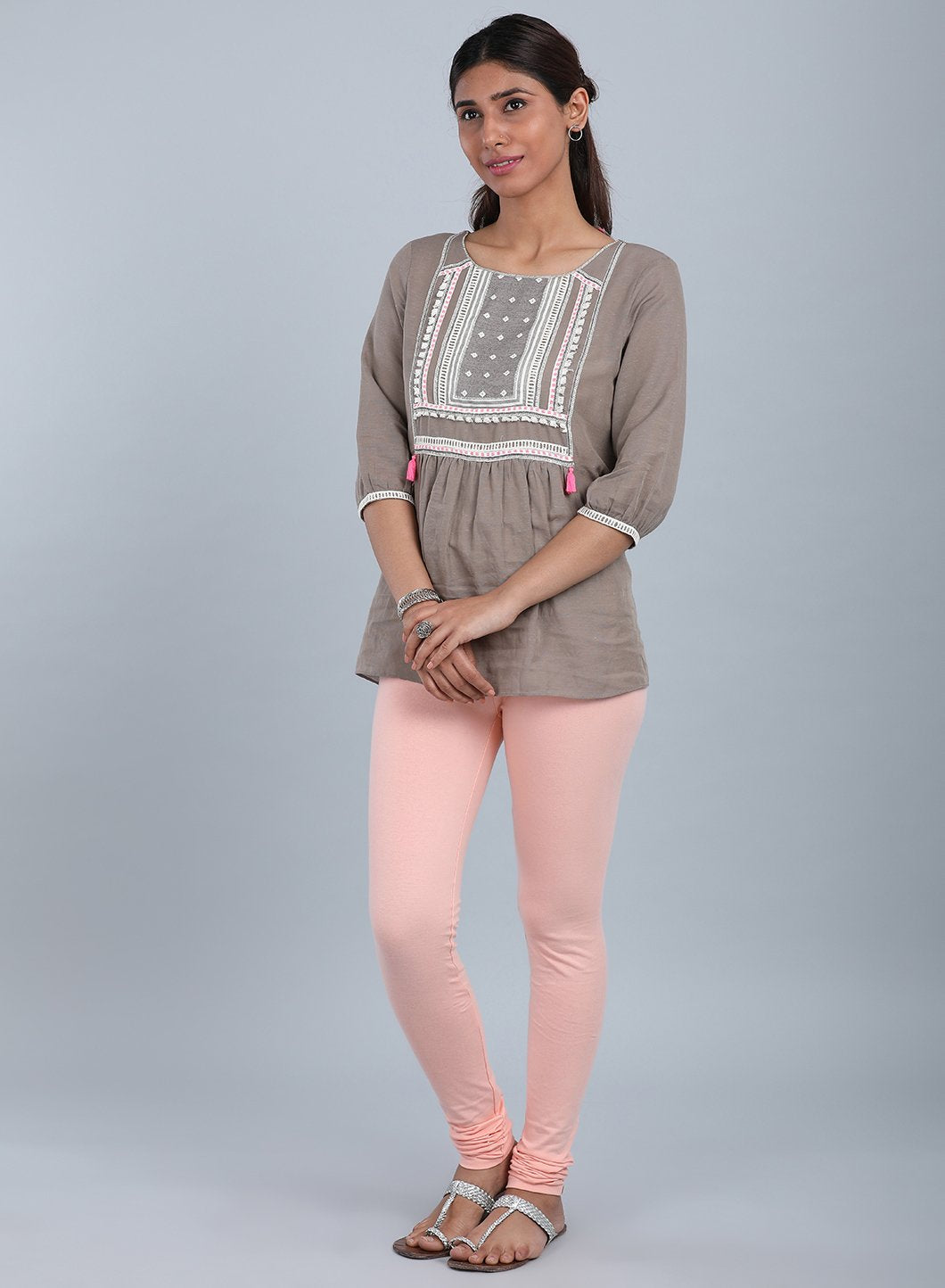 Pink Knitted Churidar