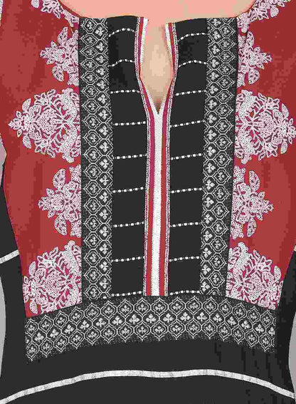 Maroon &amp; White Printed kurta - wforwoman