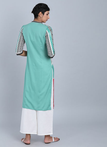 Multicoloured Mandarin Neck Printed kurta