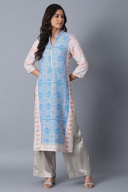 Blue Straight kurta - wforwoman