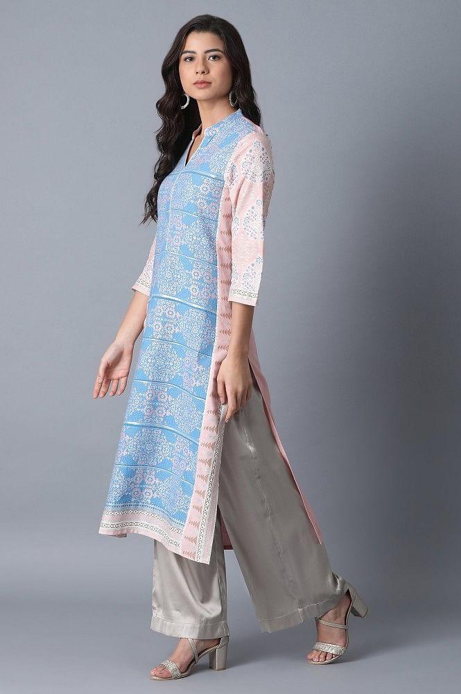 Blue Straight kurta - wforwoman