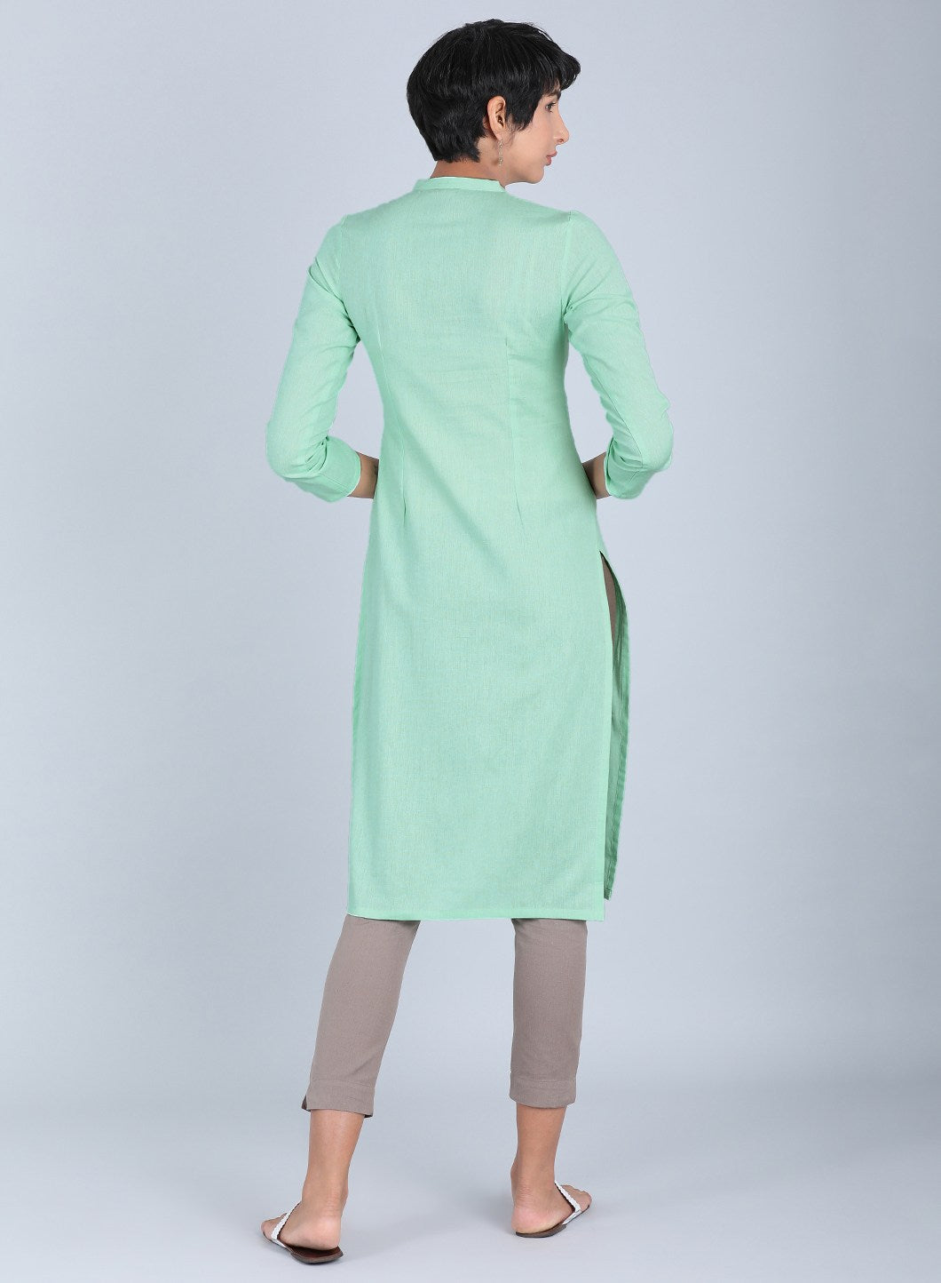 Green Mandarin Neck kurta