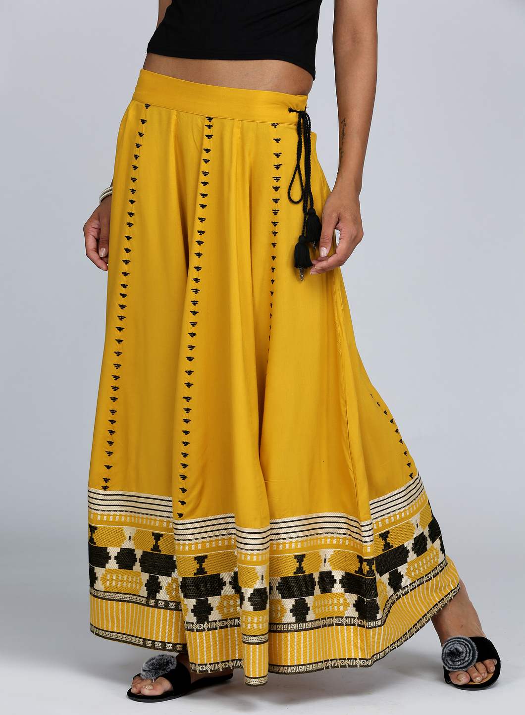 Yellow Embroidered Skirt