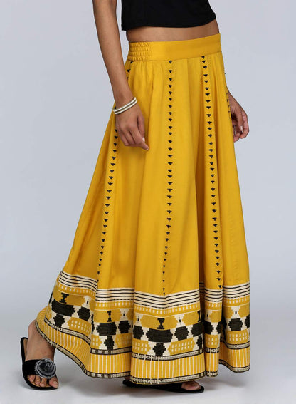 Yellow Embroidered Skirt