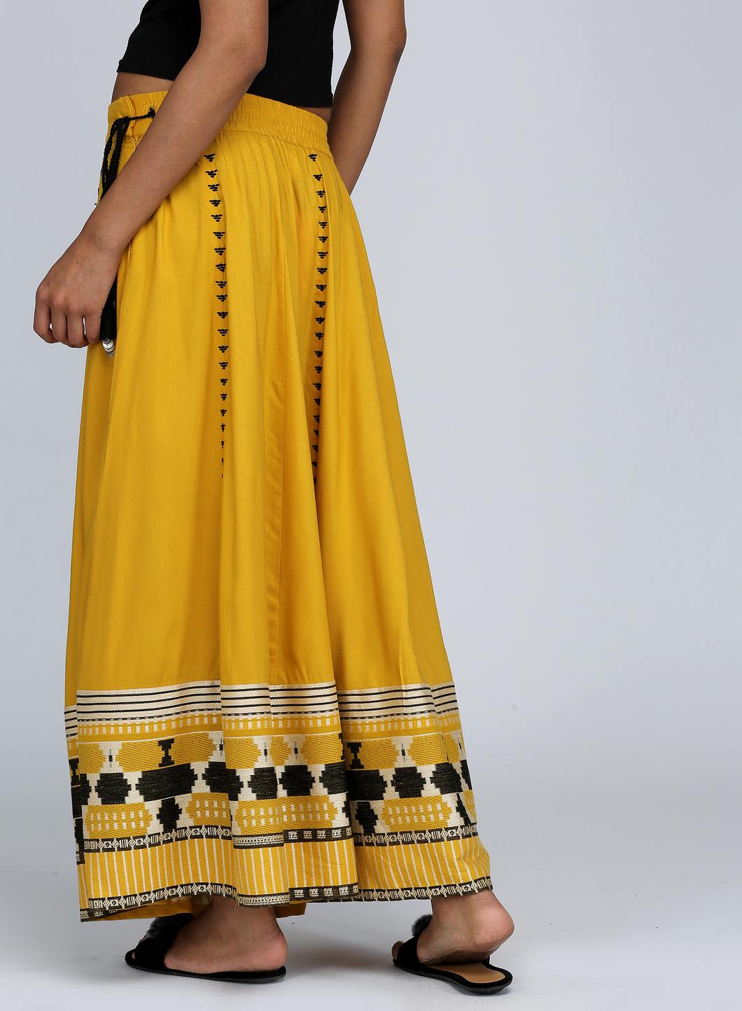 Yellow Embroidered Skirt