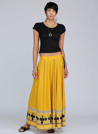 Yellow Embroidered Skirt