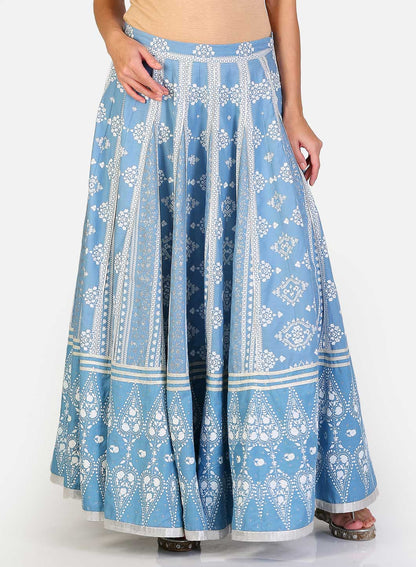 Blue Panelled Skirt