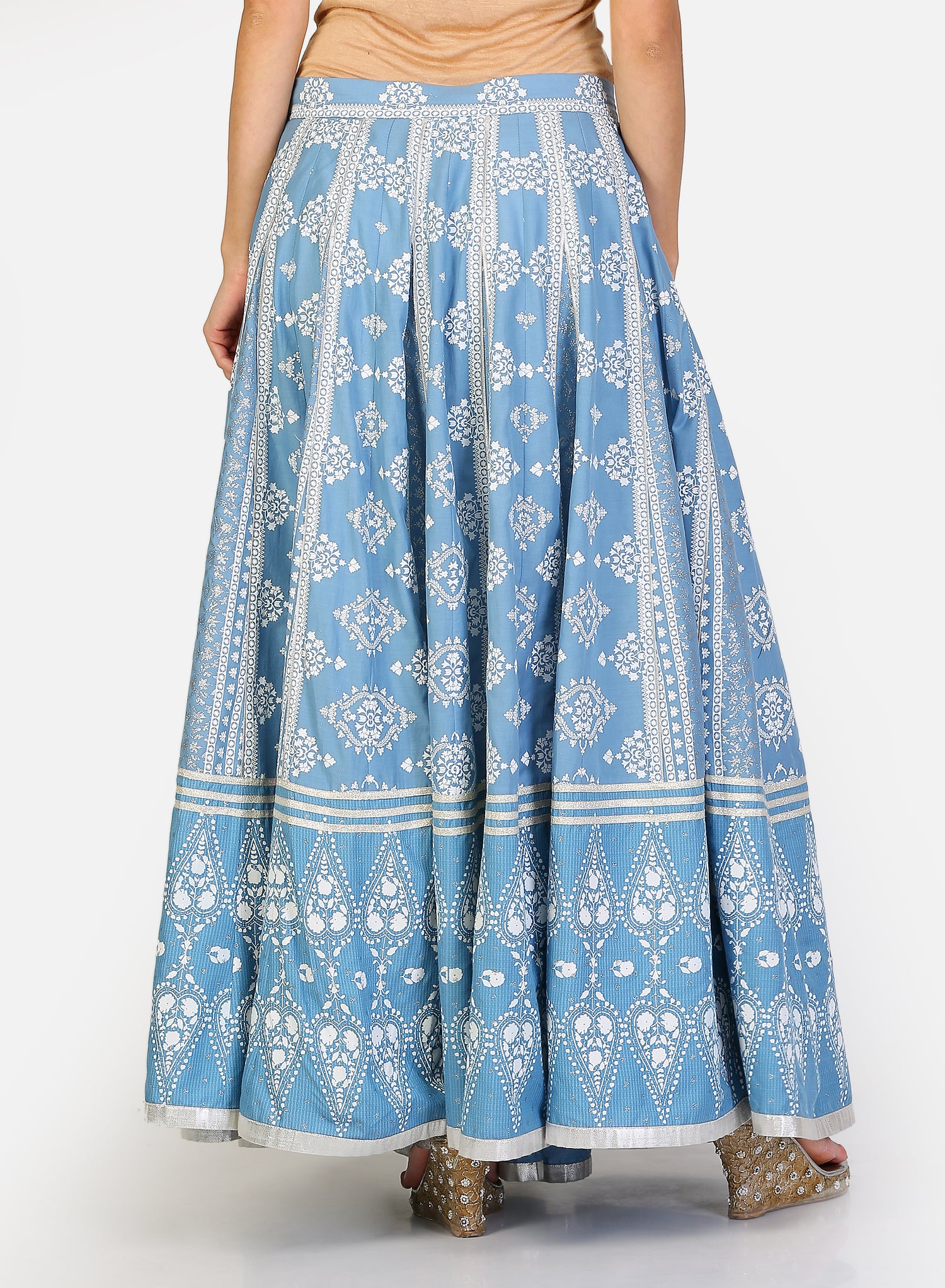 Blue Panelled Skirt